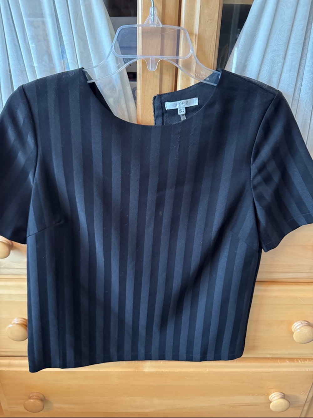 Hype Black Short-Sleeve Stripe Tee